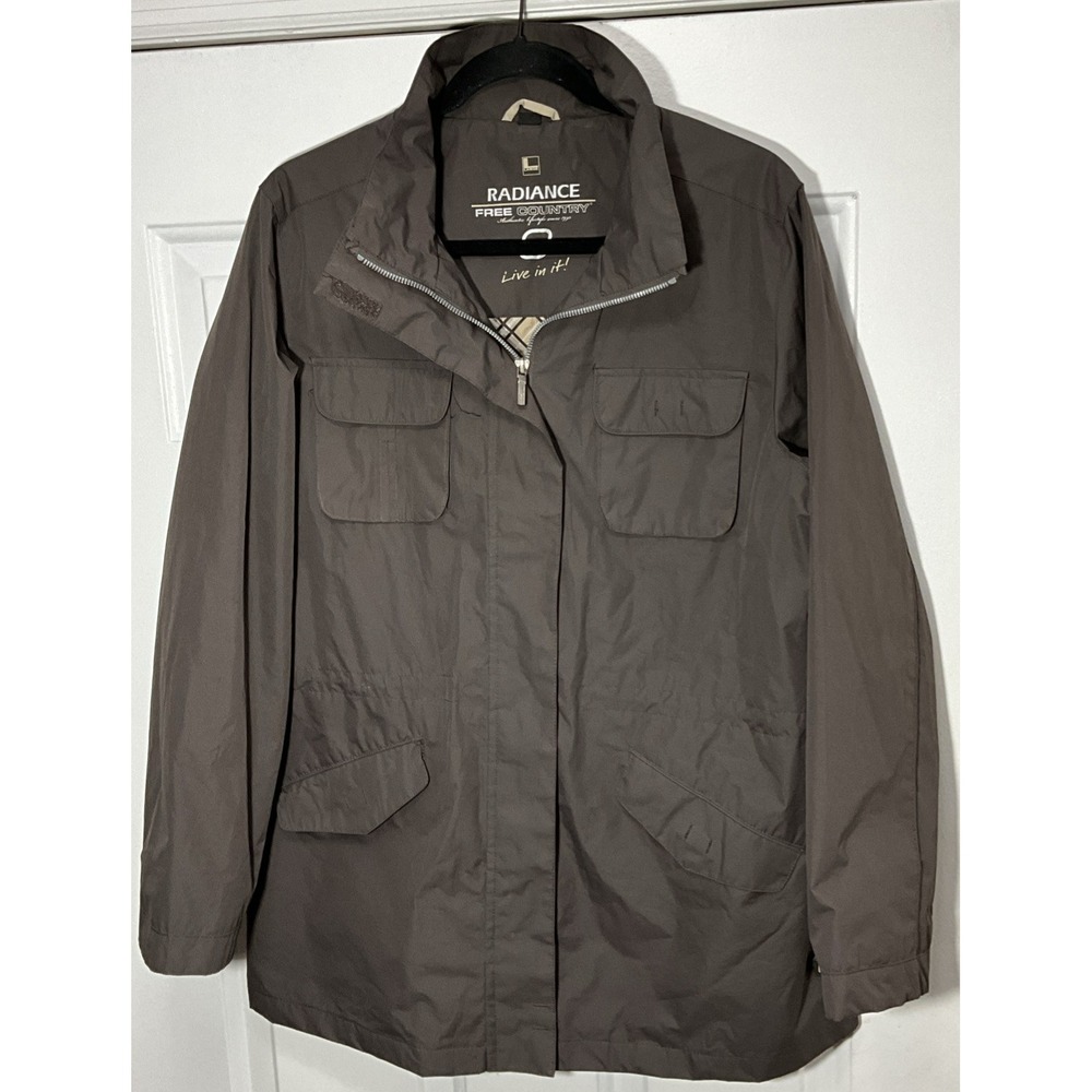 Radiance Free Country Soft Brown Pocketed Rain/Wind Jacket Women's Large